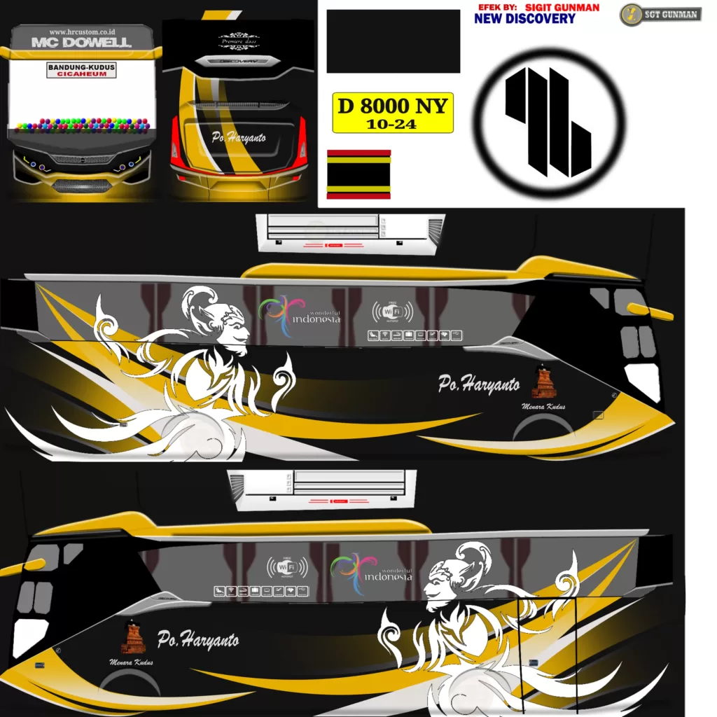 PO Haryanto Wayang HD livery bussid terkeren